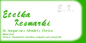 etelka kesmarki business card